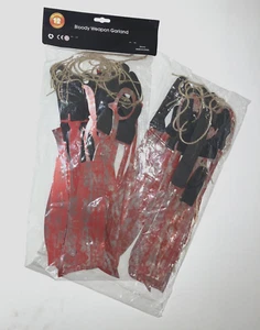 Lot of 2, 12 Piece (24 Total) Bloody Weapon Paper Garlands - Picture 1 of 2