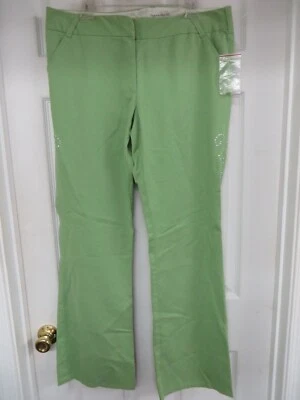Pantalones TapeMeasure Algodón Joyas Muslos Rectos Pierna Ancha Verde Talla 14 Nuevos sin Etiquetas Foto 1 de 4