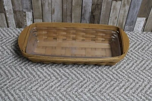 Longaberger Bread basket 2002 w/handles and protector gently used - Picture 1 of 5