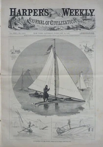 1881 Harper's Weekly Journal Magazine February 19, Lima Peru, Ice Yachting - Picture 1 of 7