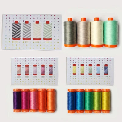 Aurifil Thread - Homemade 4 LARGE SPOOLS and 10 SMALL SPOOLS COTTON 50WT - Image 1 of 2