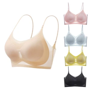 Women Seamless Ultra Thin Oversize Ice Silk Comfort Bra Light Sports Bra Summer  - Picture 1 of 19