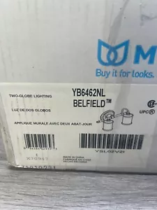 Moen YB6462NL Belfield 2 Light 14" Wide Bathroom Vanity Light w Frosted Shades - Picture 1 of 2