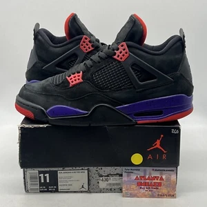 Size 11 - Jordan 4 Retro NRG Raptors 2018 Red Purple Black Suede (AQ3816-065) - Picture 1 of 9