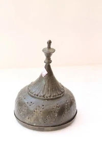 Antique Old Copper Tomb Shaped Jali Work Round Islamic Pandan Ottoman Box NH3940 - Picture 1 of 12