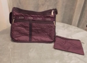 Lesportsac Women's Purple Quilted Expandable Crossbody Bag With Cosmetic Pouch - Picture 1 of 20