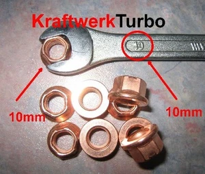 5x M8-1.25 Copper Exhaust Nuts 10mm (!!!) head wrench size - fast Michigan ship - Picture 1 of 2