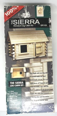 The Sierra Miniature Log Cabin Building Kit by Duracraft Complete Solid Pine USA - Image 1 of 4