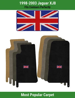 Alfombrillas de primera fila Lloyd Ultimat para Jaguar XJ8 1998-2003 con logotipo de bandera británica Foto 1 de 4