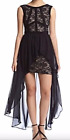 Morgan & Co Dress Size S Black Lace Maxi Hi-Lo Black Formal Wedding Cocktail