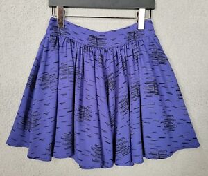 fossil short skirt XS skater purple elastic waist pull on