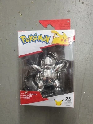 Pokemon 25th Anniversary Silver Chrome Squirtle Figure Jazwares - Image 1 of 4