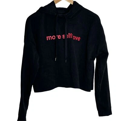 Rue 21 Top Womens Hoodie Sweatshirt Graphic Tee Size Medium Black Red Self Love - Image 1 of 4