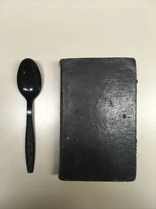 antique black small leather book 1849 - Picture 1 of 6