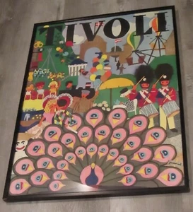 PÓSTER DE COLECCIÓN TIVOLI GUNVOR ASK AÑOS 60 ENMARCADO EN VIDRIO 24,4 in x 32,5 in DINAMARCA - Imagen 1 de 21