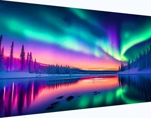 5D Large Diamond Art Painting for Adults DIY Northern Lights 28 X16in - Picture 1 of 6