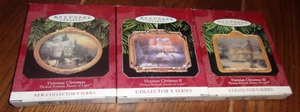 NAVIDAD VICTORIANA Thomas Kinkade Porcelana ORNAMENTOS #1-3 1997/98/99 - Imagen 1 de 1