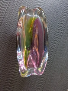 Vintage Aschenbecher Glas Böhmisch aus Metallurgischem Glas 1960 Tschecheslowake - Bild 1 von 4