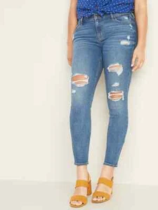 Old Navy Jeans Womens Size 2 Rockstar Super Skinny Distressed Mid Rise - Picture 1 of 11