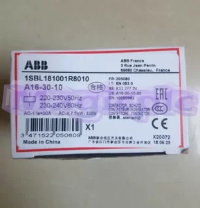 New 1pc ABB A16-30-10 220-230V50Hz/230-240V60Hz contactor 1SBL181001R8010 - Picture 1 of 1
