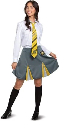Hufflepuff Skirt Harry Potter Wizard Fancy Dress Up Halloween Adult Costume - Image 1 of 2