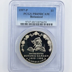 1997-P Botanical Silver Dollar PCGS PR69DCAM Certified $1 #SA16 - Picture 1 of 5