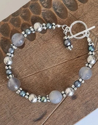 Armband Perlenarmband Vintage Materialmix Unikat Schmuck Elegant Geschenk - Bild 1 von 4