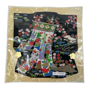 Vintage Japanisches Spieltaschentuch Made In Japan Origami Kimono & Anleitung - Bild 1 von 4