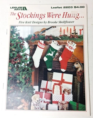 Medias de Navidad fueron colgadas patrón libro 5 diseños para tejer únicas vintage Foto 1 de 2