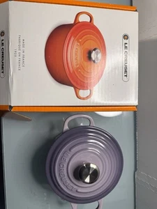 New- Le Creuset Cocotte Ronde 14cm 5.5 In 1 qt Blue Bell Purple Enamel Cast Iron - Picture 1 of 5