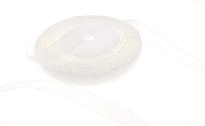 White Sheer Organza Ribbon, 3/8 Inch x 50 Yards, Gift Wrapping, DIY Crafts - Picture 1 of 4