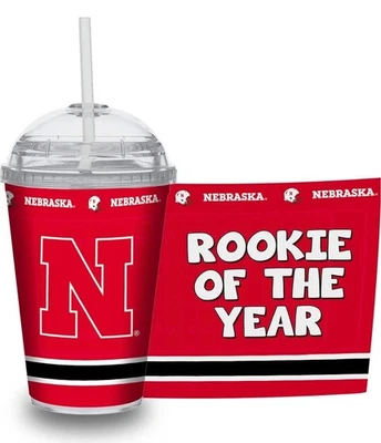 Taza vaso juvenil Nebraska Corn Huskers NCAA novato del año 12 oz remolino 🏈 Foto 1 de 4