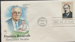 Artcraft 2219 President Franklin D. Roosevelt 32d AMERPEX 86 Official FDC - Picture 1 of 1