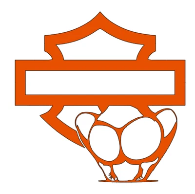 Vinyl Car Decal Sticker - Harley Motorcycle Bar & Shield Replica Booty Butt Bike - Image 1 of 4