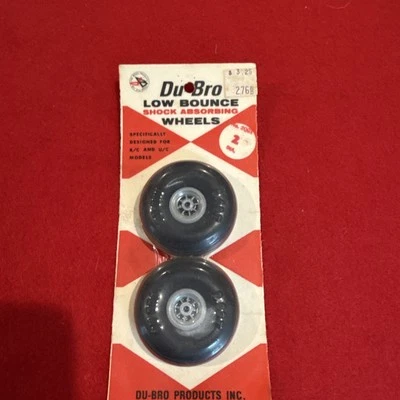 "Ruedas amortiguadoras de bajo rebote Du-Bro vintage de 2"" de diámetro" Nuevo stock antiguo Foto 1 de 2