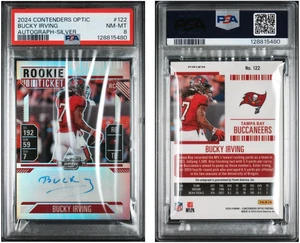 2024 Contenders Optic - Rookie Ticket Autographs Bucky Irving #122 PSA 8 Pop 4 - Picture 1 of 3