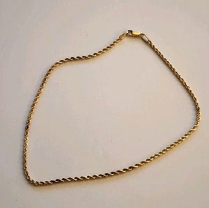 Brazalete tobillera cadena torcida 9" oro amarillo 14k AURAFIN para hombre o mujer (2,2 g) - Imagen 1 de 4