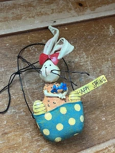 Adorno de árbol de tela de peluche conejo primitivo estilo Honey & Me - - Imagen 1 de 11