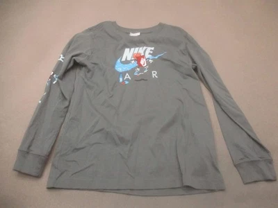 Nike Size L Kids Gray Print 100% Cotton Long Sleeve Activewear Pull Over 231 - Image 1 of 4