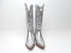 MARQUIIZ Women's Western Cowgirl Boots Silver Zip Size 38 - Picture 1 of 9