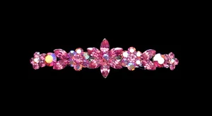 BLUMEN HAARSPANGE CLIP KRISTALL ANTIK SILBERFARBEN - Bild 1 von 16