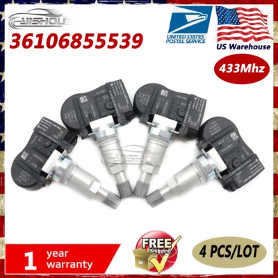4Pcs 36106855539 For BMW 2 3 4 Series i3 i8 X1 X2 X5 TPMS TIRE PRESSURE SENSOR - Image 1 of 4