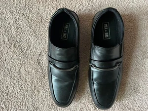 Zapato de vestir Max & Jake Boy sin cordones talla 6 Big Boy usado en excelente estado cuero negro - Imagen 1 de 6