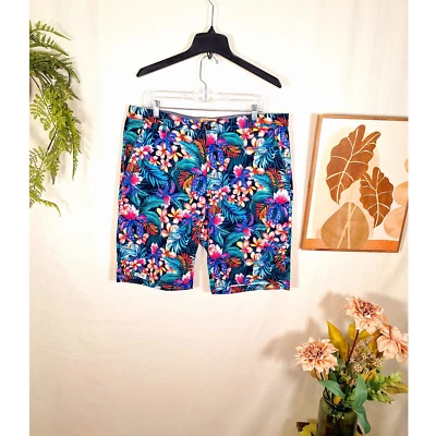 Pantalones cortos chinos florales para hombre Hudson & Barrow NYC talla 38 Foto 1 de 4