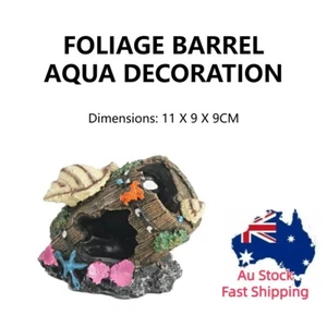 WHELKS FOLIAGE BARREL AQUARIUM DECOR | Fish Tank Ornaments Hideout Decorations - Picture 1 of 5