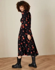 MONSOON Camicia Vestito Midi Spacco Stella ~ Taglia UK 12 Nuovo con etichette - Foto 1 di 14