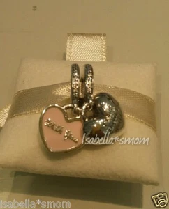 Nuova Originale Pandora Argento Viaggio Insieme Forever Smalto Rosa Cuori Charm - Foto 1 di 1
