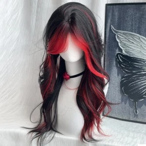 Gothic Style Black Ombre Red Layered Wig Halloween Lolita Cosplay Wigs Party - Zdjęcie 1 z 12
