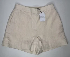 Pantalones cortos arrugados plisados para mujer REISS marfil Lana talla 4 - Imagen 1 de 10