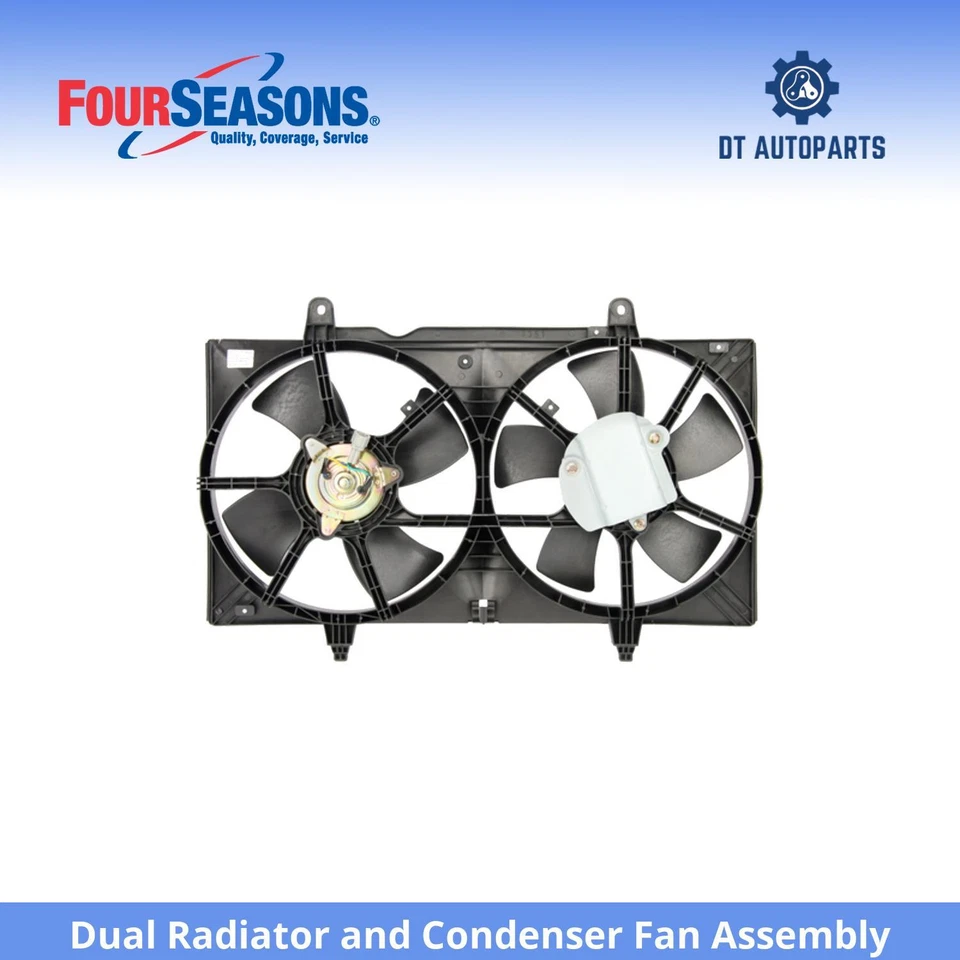 Conjunto de ventilador condensador y radiador doble para Nissan Máxima 2004 4 estaciones Foto 1 de 4